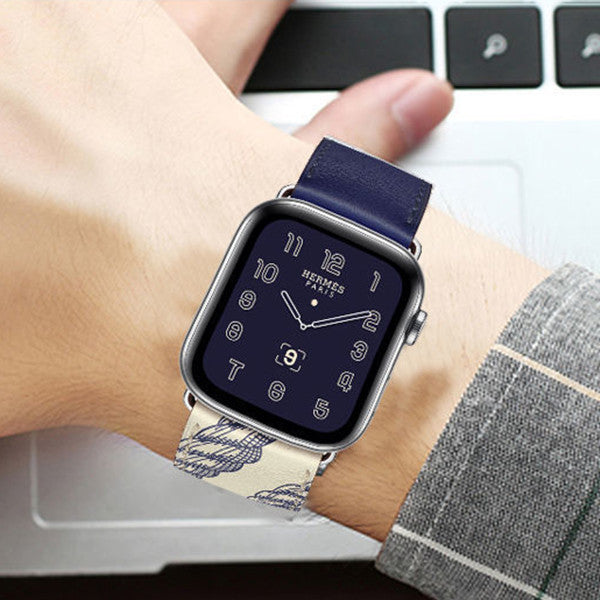 Apple watch genuine leather hand-stitched strap