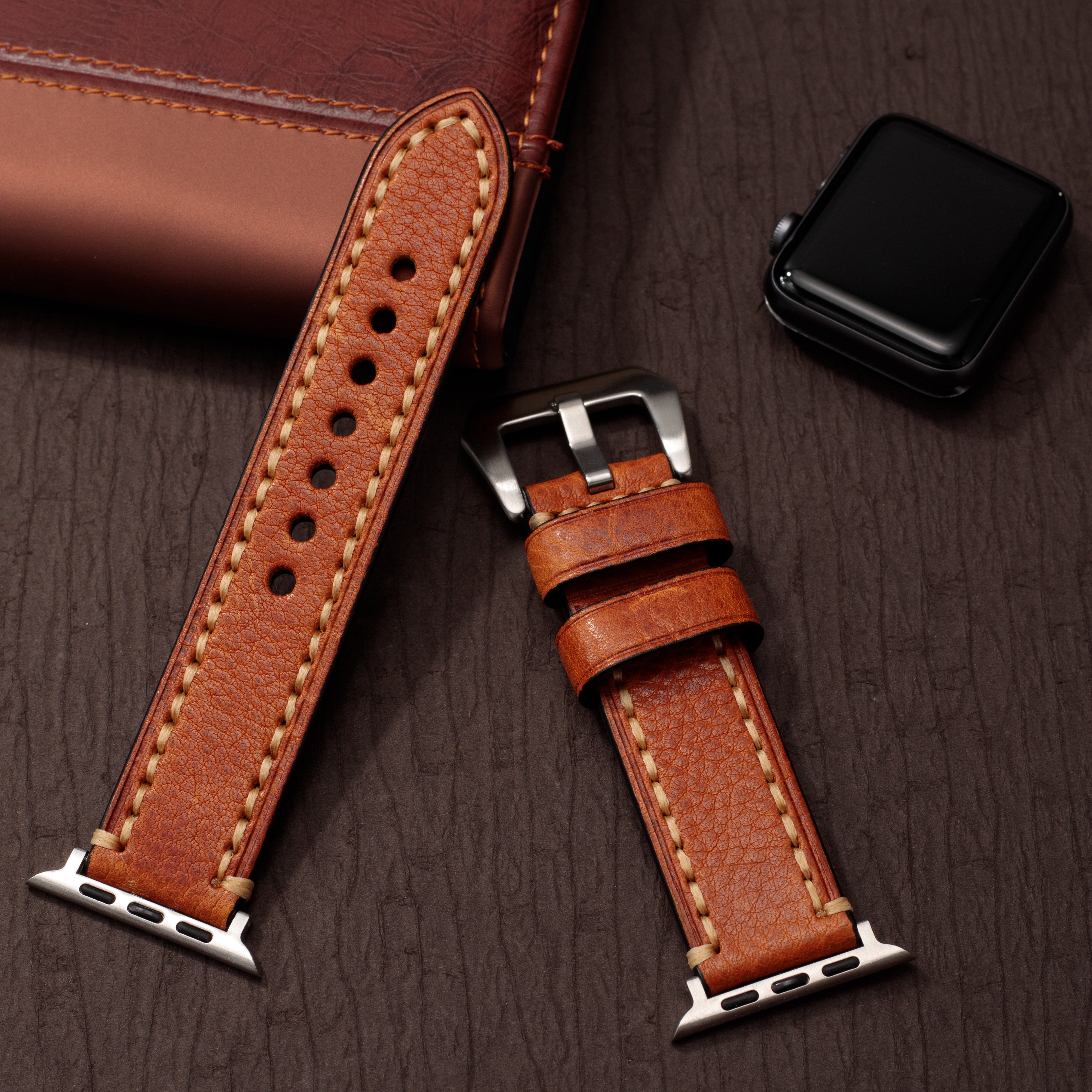 Correa de cuero vintage para Apple Watch: hecha a mano