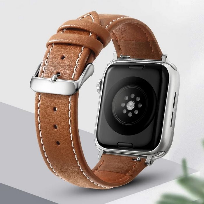 Correa de cuero para Apple Watch: cuero premium marrón