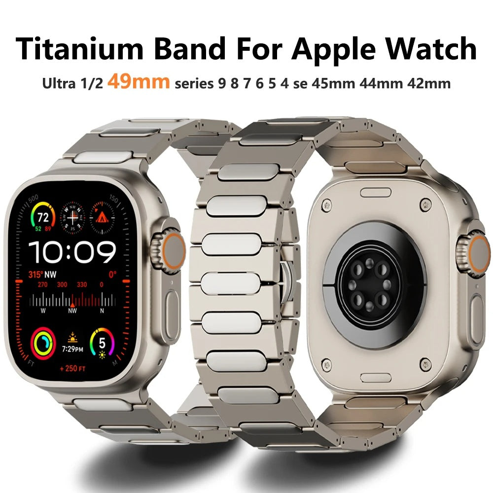 Titanarmband + Schmetterlingsschließe für Apple Watch Ultra 1/2