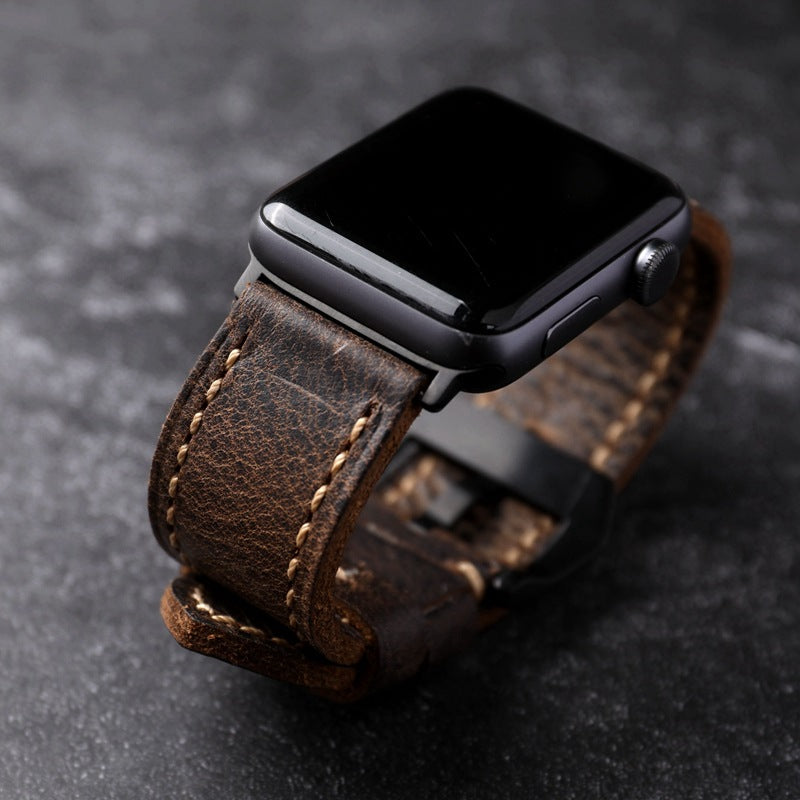 Handmade First-Grain Cowhide Strap For Apple watch