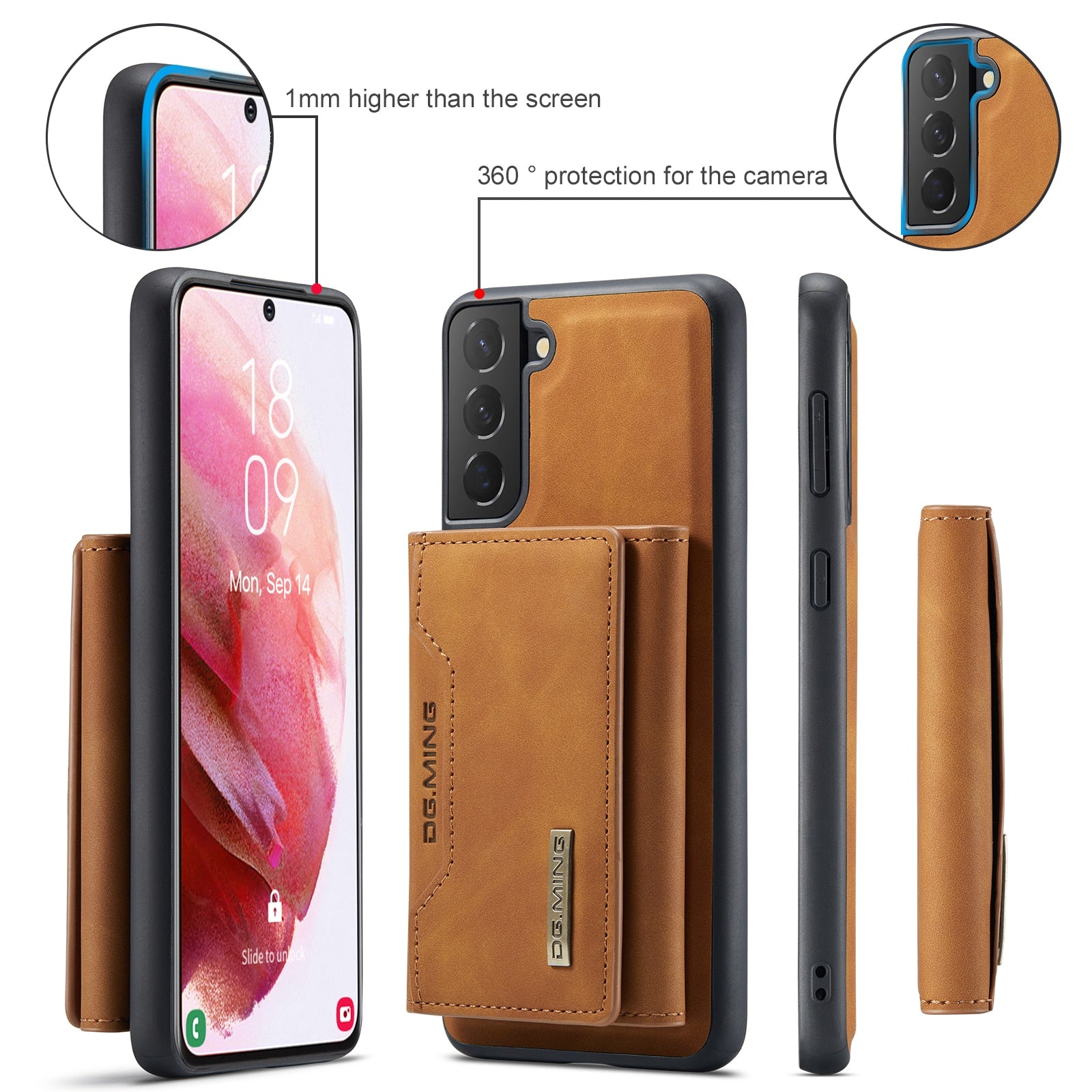 Funda de cuero magnética desmontable 2 en 1 para Samsung Galaxy 