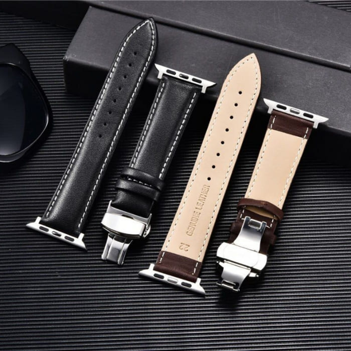 Apple Watch Leather Strap - Genuine Leather Black