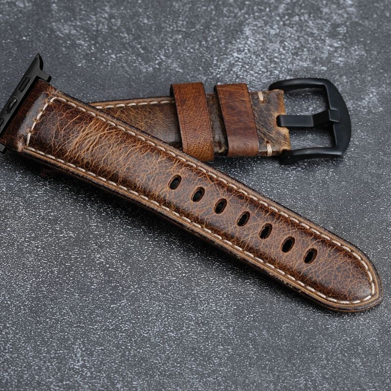 Handgefertigtes Vintage-Armband aus gewachstem Leder