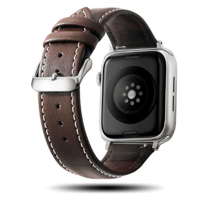 Correa de cuero para Apple Watch: cuero premium color café