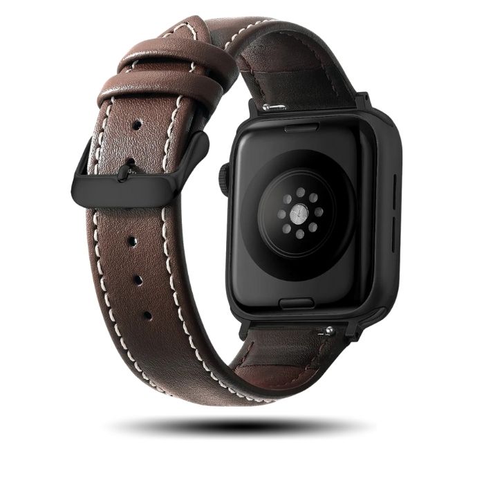 Correa de cuero para Apple Watch: cuero premium color café