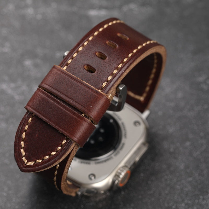 Maßgeschneidertes Apple Watch Armband - Antik Rot-Braun