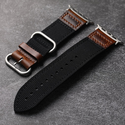 Handmade nylon double layer watch strap for Apple Watch