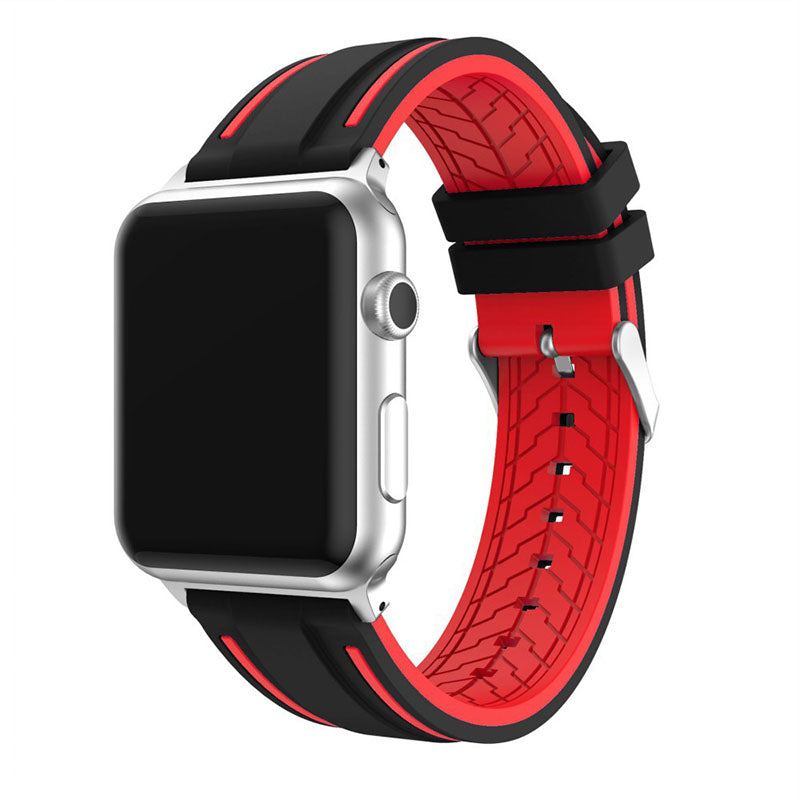 "Floral-Striped" Silicone Breathable Band For Apple Watch