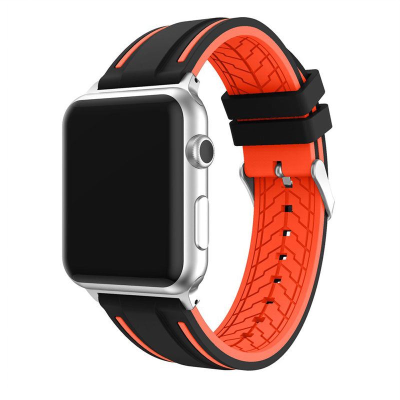 "Floral-Striped" Silicone Breathable Band For Apple Watch