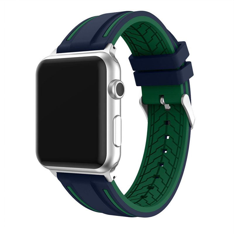 "Floral-Striped" Silicone Breathable Band For Apple Watch