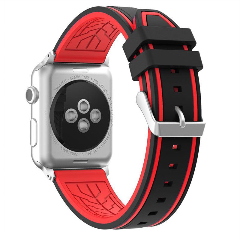 "Floral-Striped" Silicone Breathable Band For Apple Watch