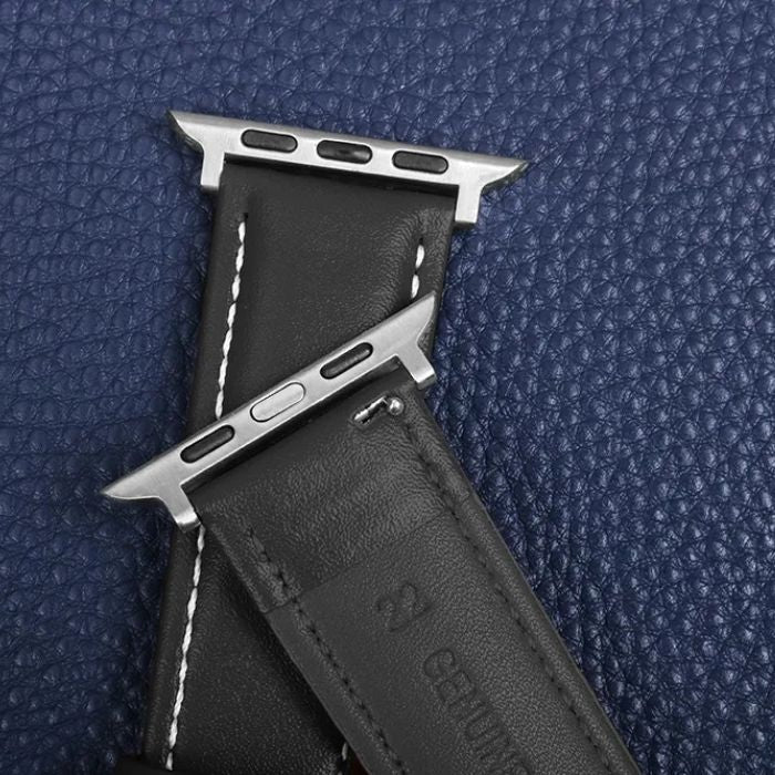 Correa de cuero para Apple Watch: cuero premium negro