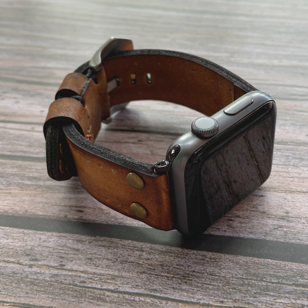 Correa de cuero vintage para Apple Watch: Rivet Elements