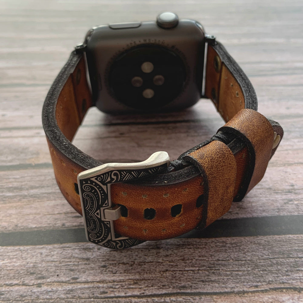 Vintage Lederarmband für die Apple Watch – Nietenelemente