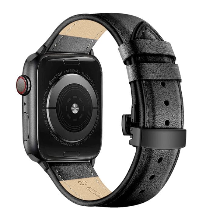 Correa de cuero para Apple Watch - Cuero genuino negro