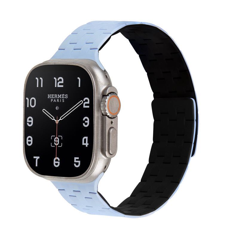 Correa magnética de silicona líquida con diseño trenzado para Apple Watch