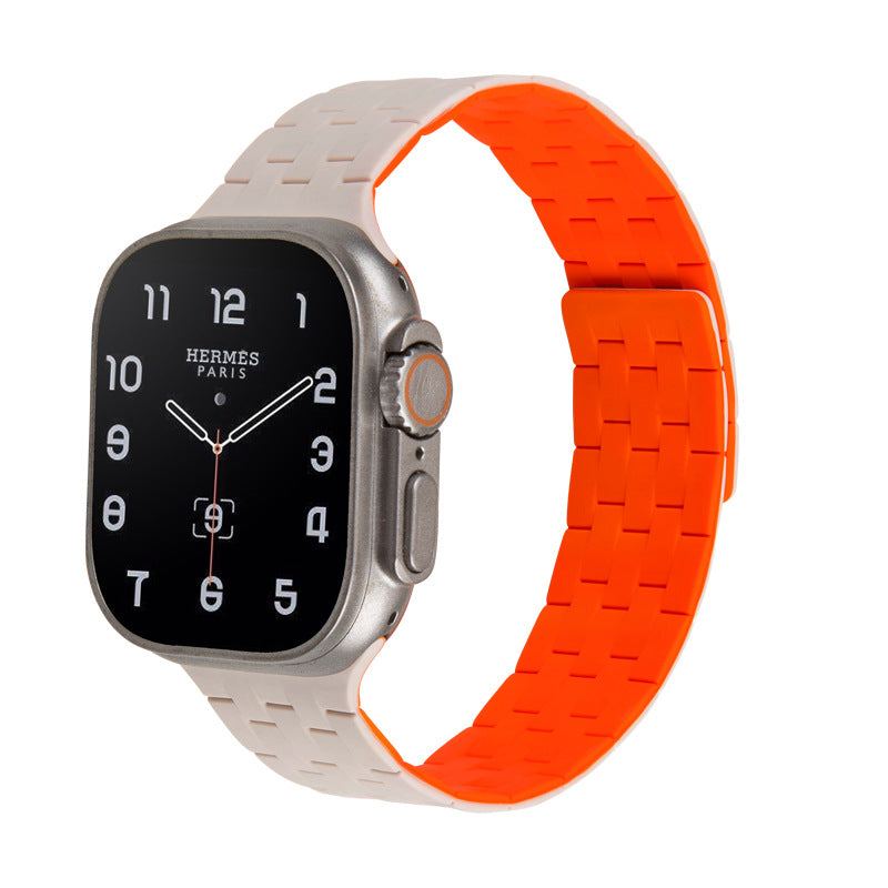 Correa magnética de silicona líquida con diseño trenzado para Apple Watch