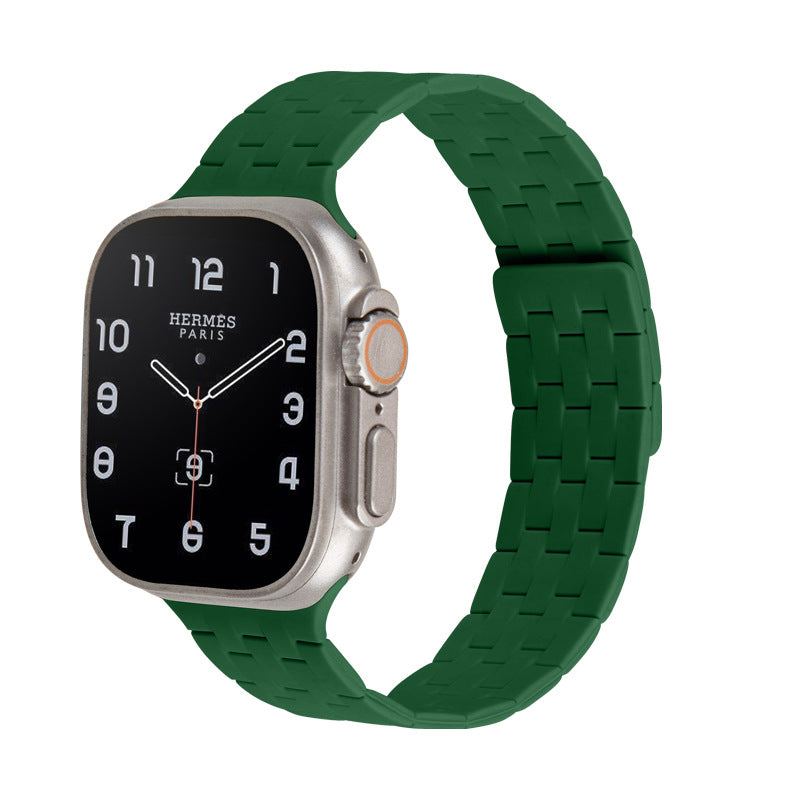 Correa magnética de silicona líquida con diseño trenzado para Apple Watch