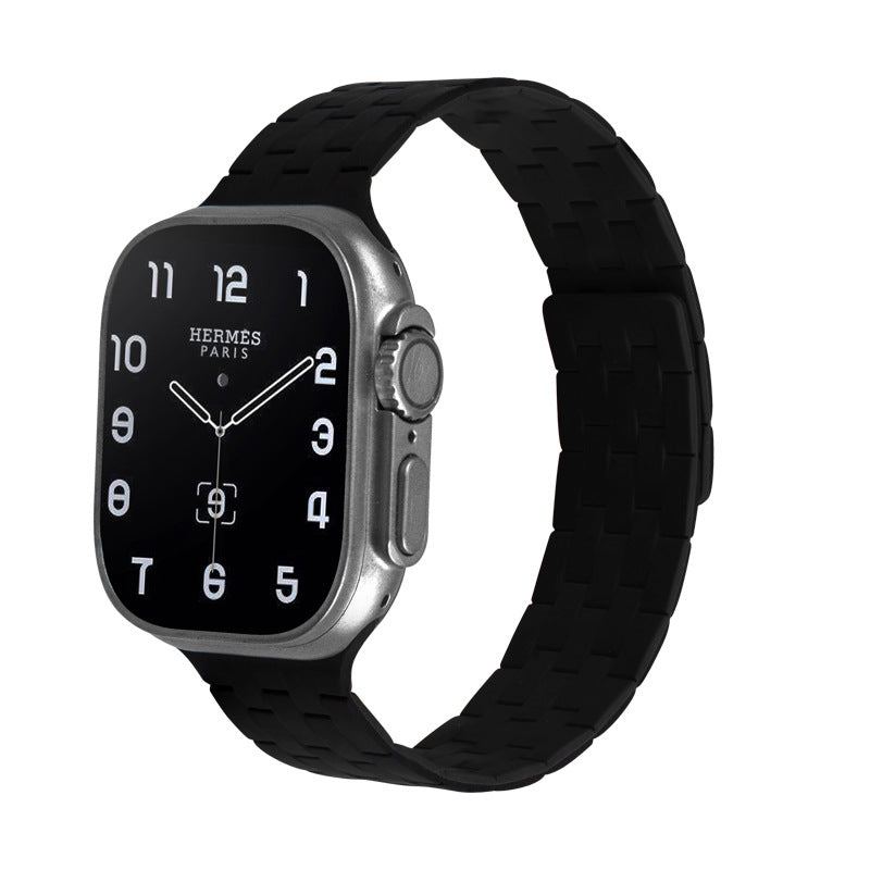 Correa magnética de silicona líquida con diseño trenzado para Apple Watch