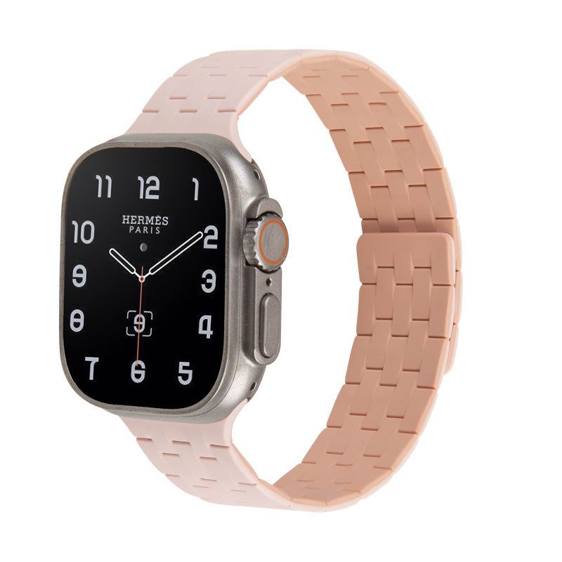 Correa magnética de silicona líquida con diseño trenzado para Apple Watch