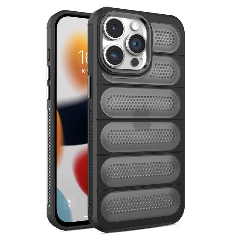 Funda de silicona para iPhone con disipación de calor y malla translúcida y transpirable