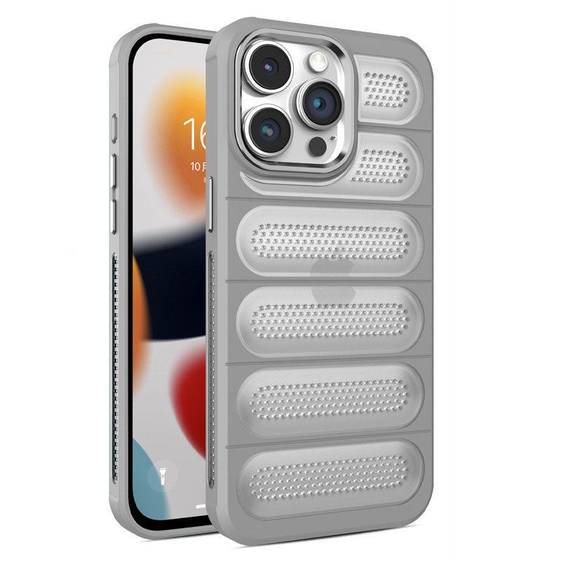 Funda de silicona para iPhone con disipación de calor y malla translúcida y transpirable