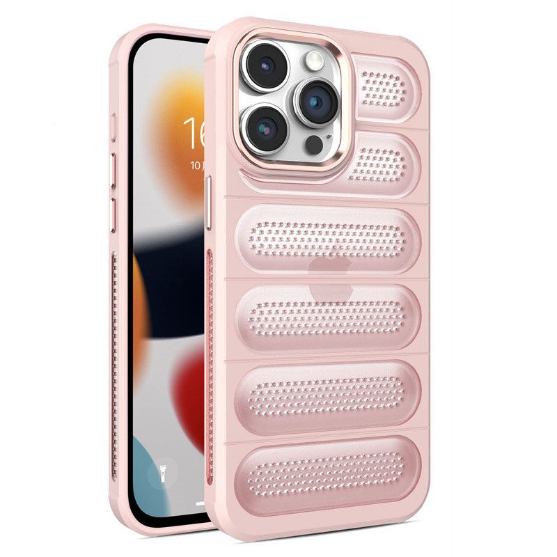 Funda de silicona para iPhone con disipación de calor y malla translúcida y transpirable