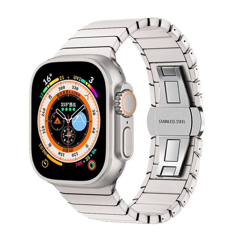 "Business Band" Metal Loop With Butterfly Clasp For Apple Watch