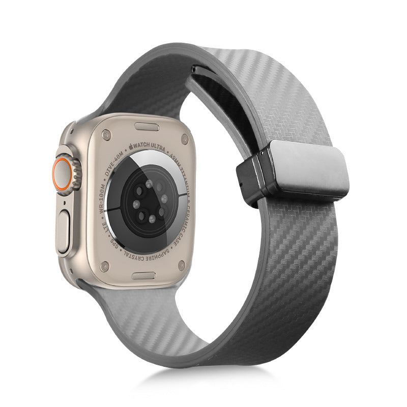 Magnetisches Silikonarmband mit Kohlefasermuster für Apple Watch