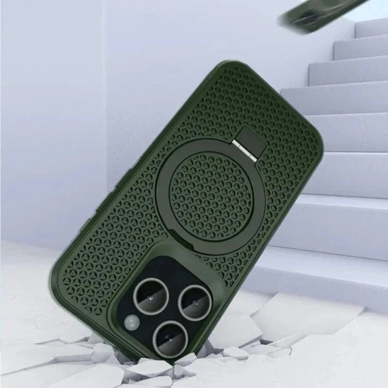 Funda de malla celular para iPhone con anillo 