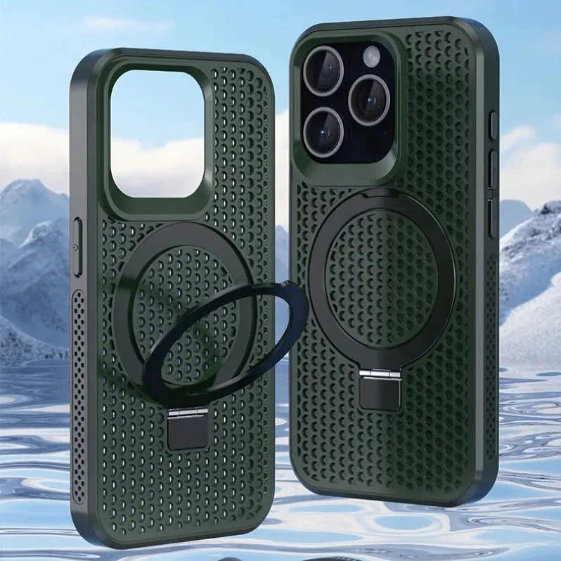 Funda de malla celular para iPhone con anillo 