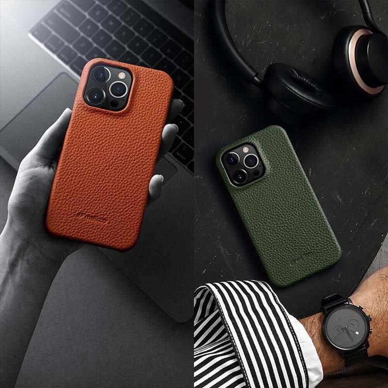 Anti-Shatter Leather Phone Case for iPhone