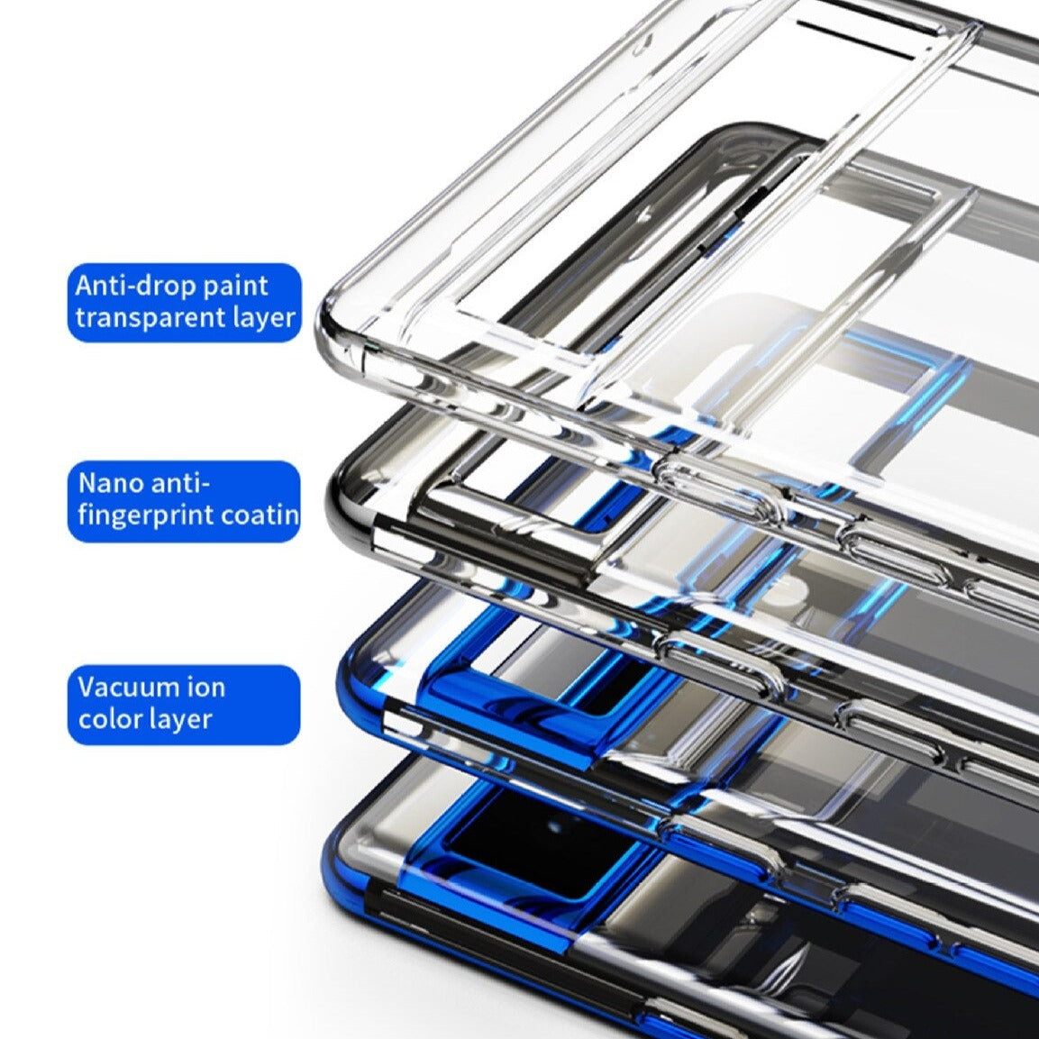 Galvanisierte Google Pixel-Hülle mit transparentem Metallring 