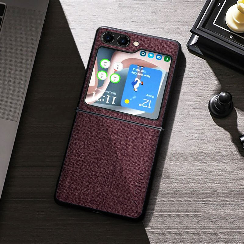 Funda con textura de tela para Samsung Galaxy Z Flip 