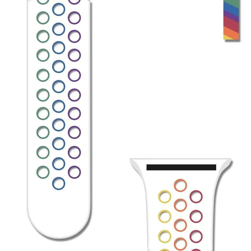 "Colorful Sport Band" Breathable And Sweat-absorbent Silicone Band For Apple Watch