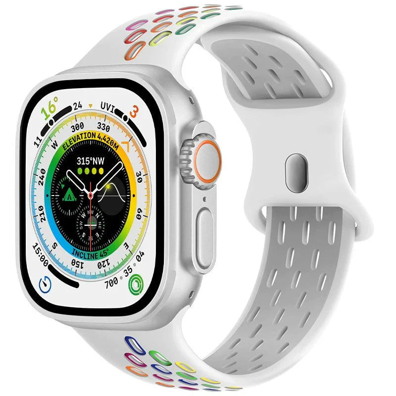 "Colorful Sport Band" Breathable And Sweat-absorbent Silicone Band For Apple Watch