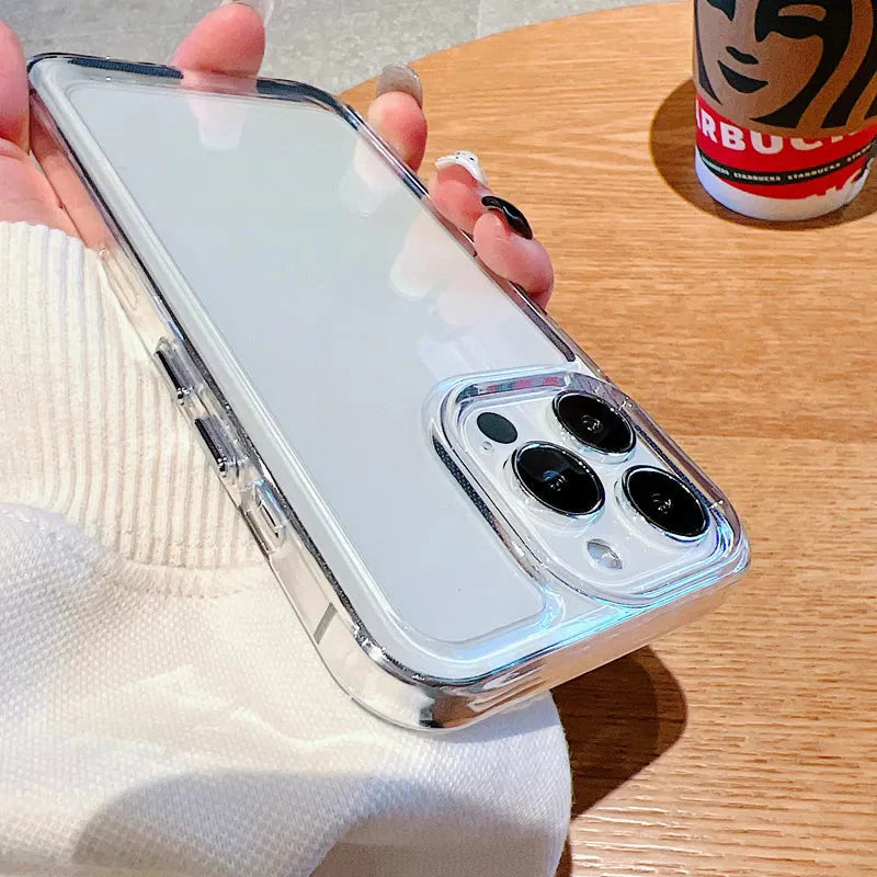 Funda transparente para iPhone que no amarillea y es a prueba de golpes 