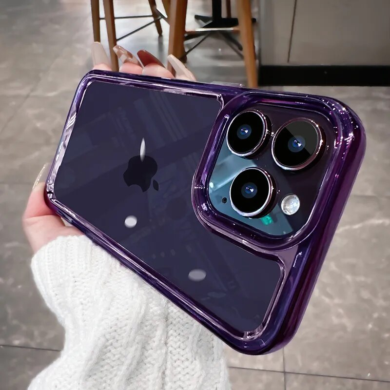 Funda transparente para iPhone que no amarillea y es a prueba de golpes 