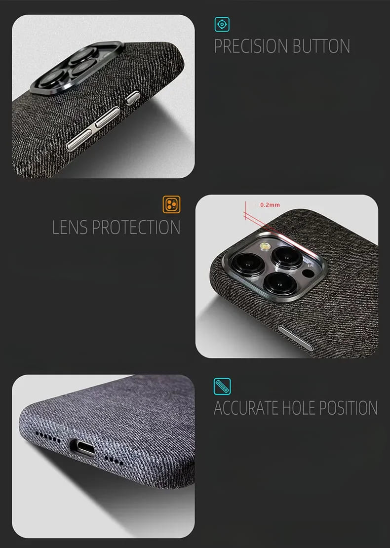 Funda para iPhone de tela vaquera de poliéster 