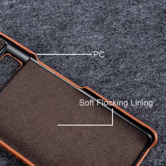 Funda para Google Pixel de piel auténtica de grano doble 