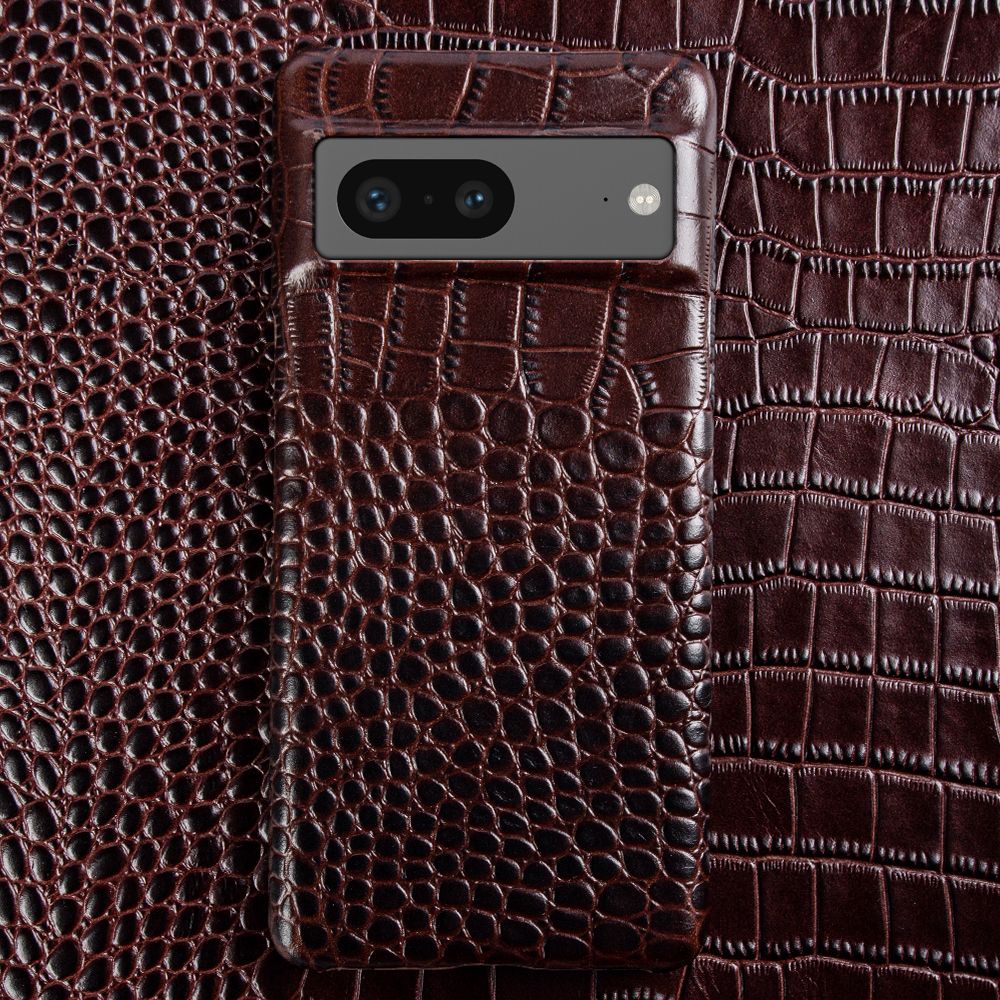 Funda para Google Pixel de piel auténtica de grano doble 