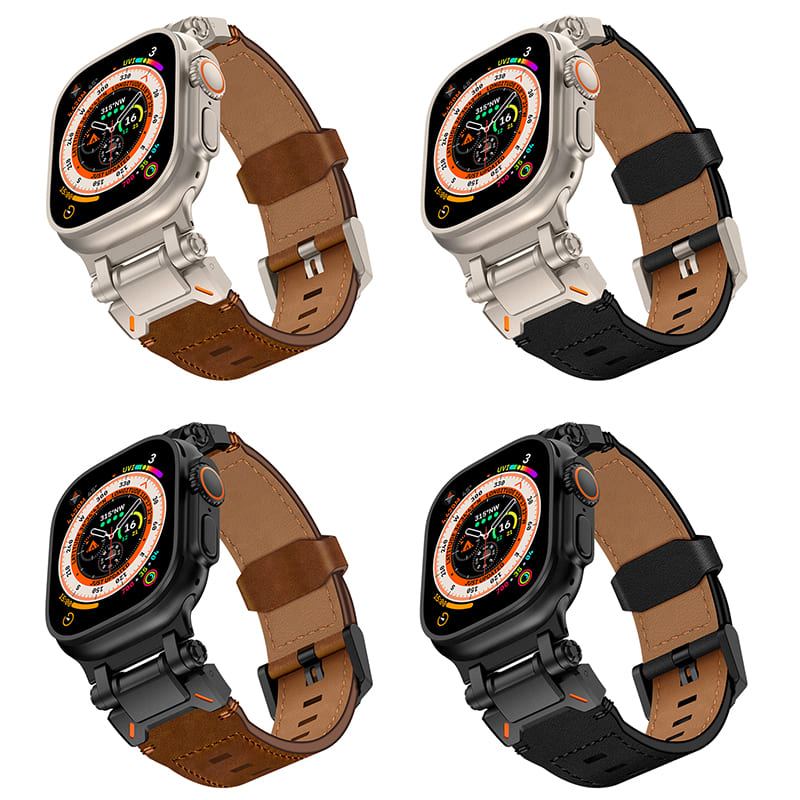 "Extravagant Band" Lederarmband mit Titan-Connector für Apple Watch