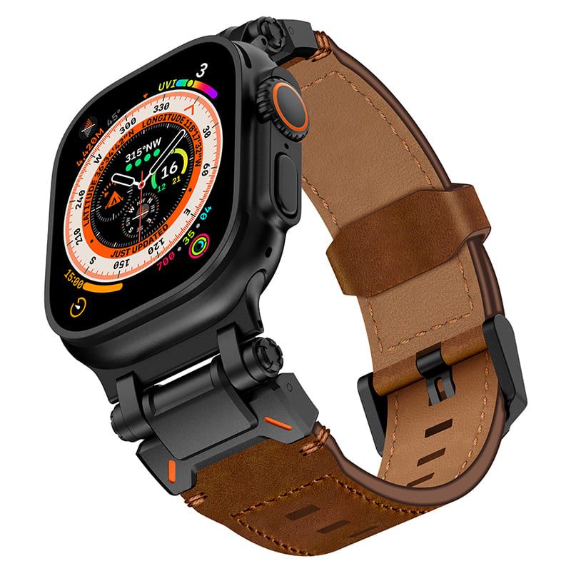 "Extravagant Band" Leather Band With Titanium Connector for Apple Watch