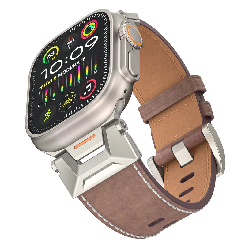 Correa de cuero "Extravagant Band" con conector de titanio para Apple Watch