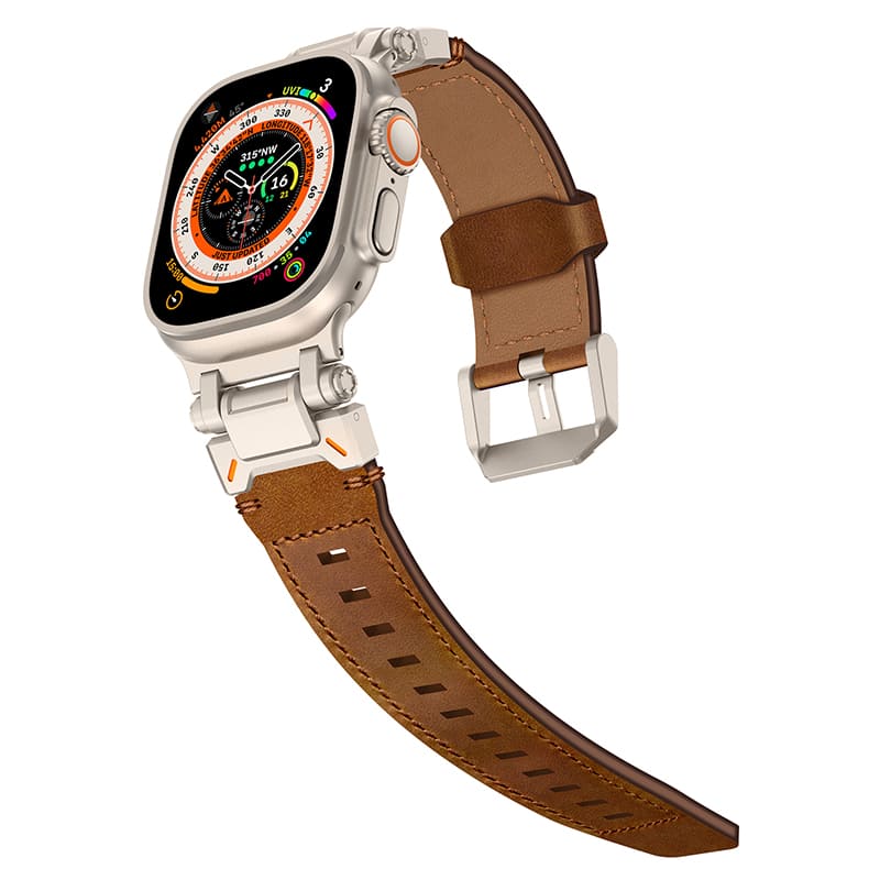 "Extravagant Band" Leather Band With Titanium Connector for Apple Watch