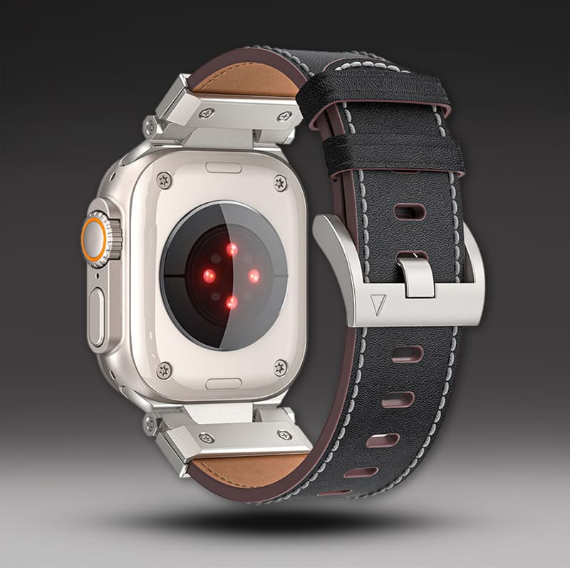 "Extravagant Band" Lederarmband mit Titan-Connector für Apple Watch