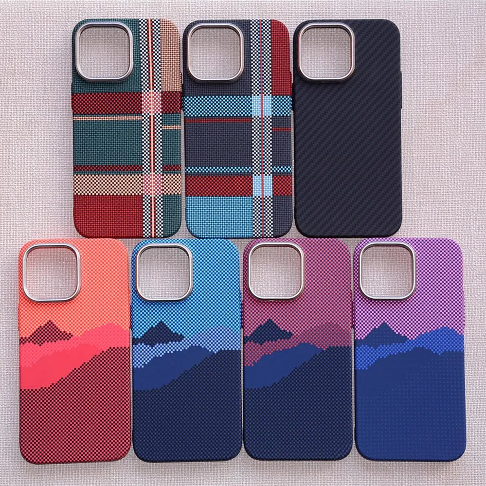 Funda para iPhone con estampado de montaña en tela 