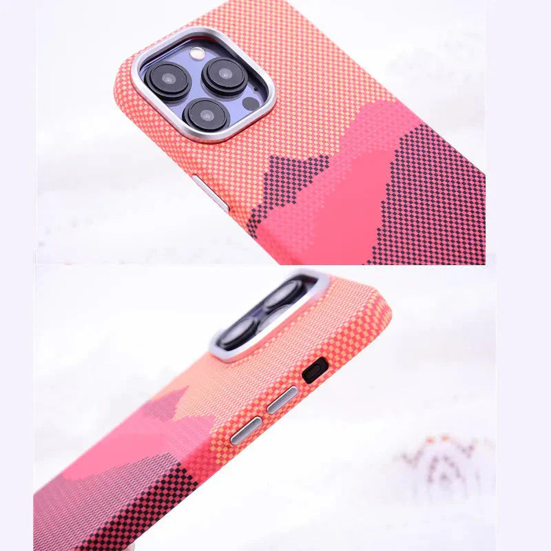 Funda para iPhone con estampado de montaña en tela 