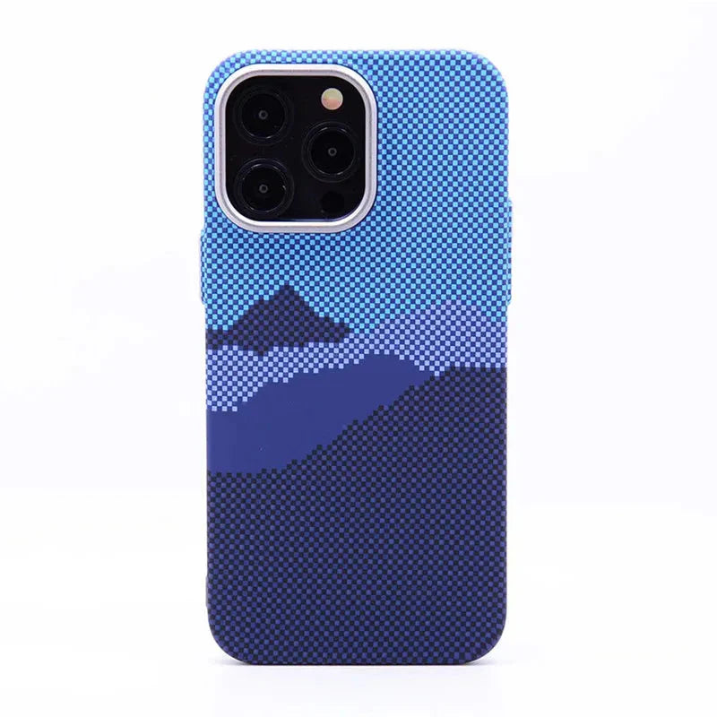 Funda para iPhone con estampado de montaña en tela 